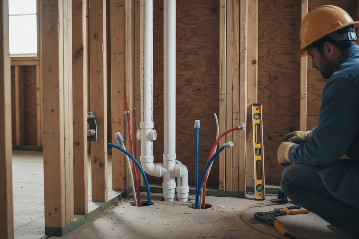 Drain and supply rough-in during Garbage Disposal Repair in Etowah